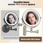 9" Wall Mounted LED Lighted Makeup Vanity Mirror - 4000mAh Rechargeable Double - Image 4