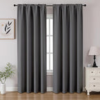 CUCRAF Light Grey Blackout Curtains 96 inch Length 2 Panels Set, Rod Pocket by CUCRAF