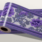 Purple Floral Wallpaper Border 196x4 Inch Peel and Stick Wall Border Self by IOHEFY