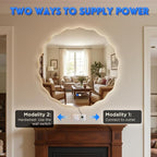 Dorlicecass Round Led Bathroom Mirror- 24" Wavy Vanity Mirror - Image 5