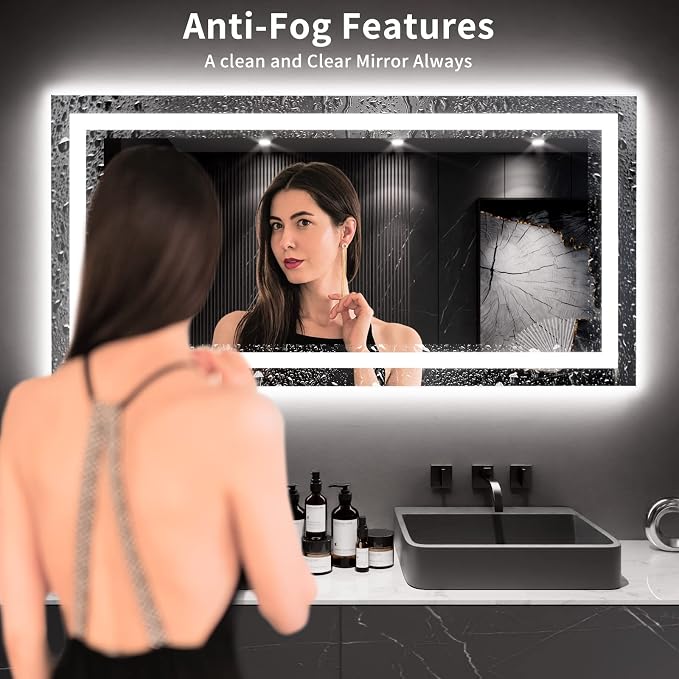 LOAAO 60X30 LED Bathroom Mirror - Image 3