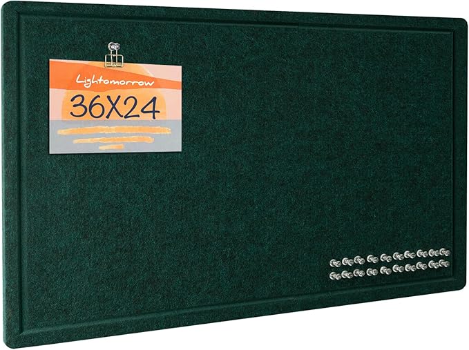 Bulletin Board, 36 x 24 Inches Felt Pin Board by Lightomorrow