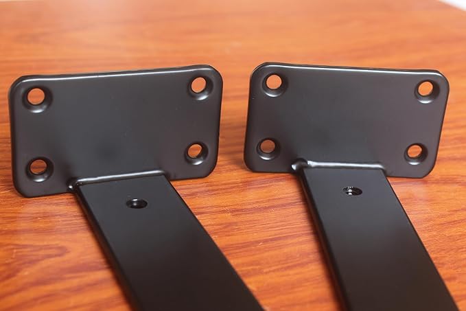 8 Pack - 7 inch Black Hidden L Shelf Bracket Iron Floating Shelf Brackets - Image 3