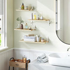YGEOMER Floating Shelves for Wall, Different Sizes Natural Wood Wall Shelves - Image 6