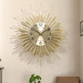 Large Wall Clock, 27inch Gold Wall Clock Non-Ticking Mid Century Wall Clocks by HEBOIXHOMEDECOR