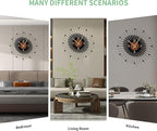 22 Inch Modern Sunburst Wall Clock Battery Operated, Silent Quartz Movement - Image 7