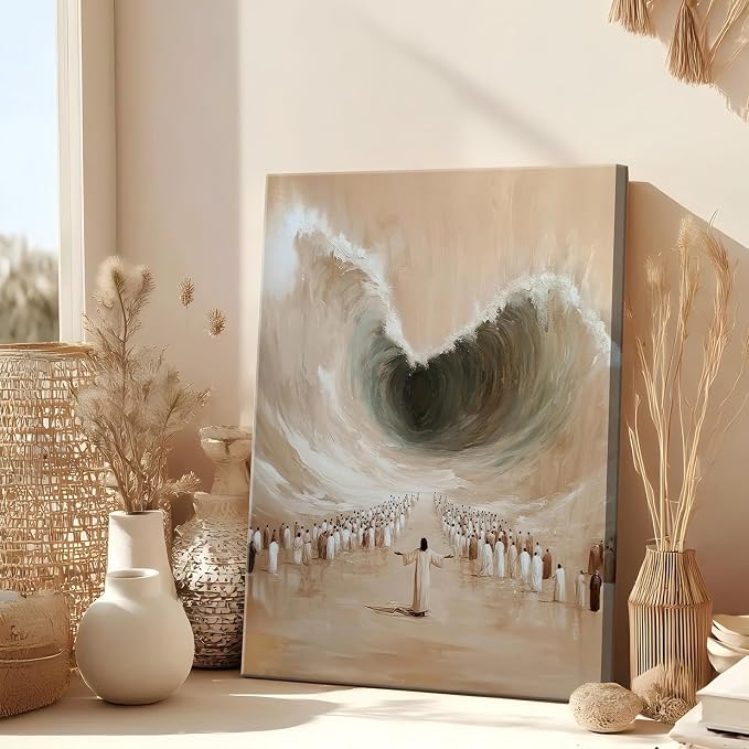 Moses Parting the Red Sea Canvas Wall Art Modern Christian Bible Stories Wall - Image 4