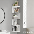 No-Drill Modern Corner Shelf Wall Mount, 5-Tier Floating Storage Rack, Corner - Image 8