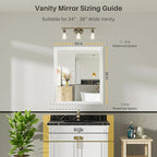 36x30 Inch White Bathroom Mirror - Image 2