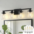 DORESshop Bathroom Light Fixtures, 4-Light Black Bathroom Lighting Fixtures by DORESshop