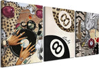 Fashion Cheetah Wall Art Set of 3 Leopard Wall Decor Pictures Lucky 8 Ball by YFvrPtYourFavoritePainting