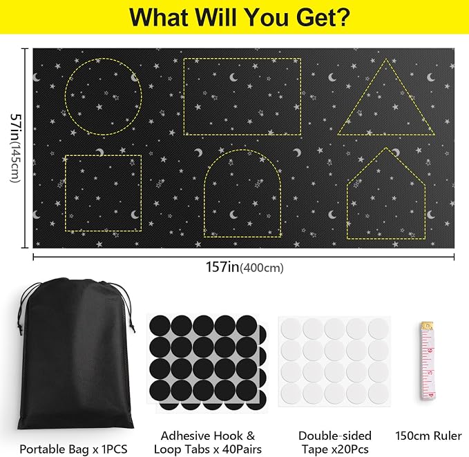 FADOTY 100% Blackout Window Cover Film, Portable Black Out Curtains - Image 4