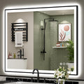 48x40 Black Framed LED Bathroom Mirror by Awandee