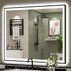 48x40 Black Framed LED Bathroom Mirror by Awandee