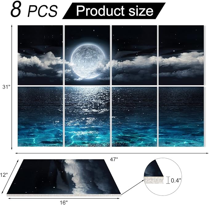 YPY Acoustic Panels, Soundproof Wall Panels: Sound Absorbing Wall Art, 8 Pack - Image 7