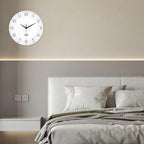 XNM White Simple Glass Wall Clocks Battery Operated 14 Inch Modren Minimalist - Image 4