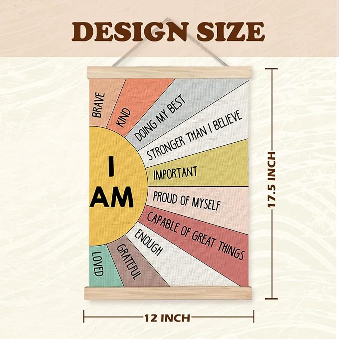 Supwhd Affirmation Wall Decor for Kids Boys Girls, I am Kind I am Brave - Image 6