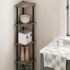 Furinno TURN-N-TUBE Corner Shelf, 5-Tier Corner Bookshelf, Open Storage Shelves - Image 2