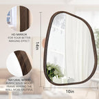 Asymmetrical Wall Mirror Irregular Wood Frame Modern Unique Wall-Mounted - Image 7