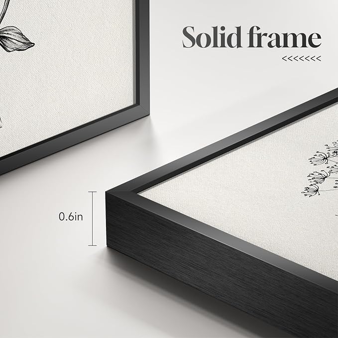 Framed Black and White Floral Wall Art - Image 6