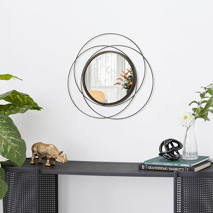 Circle Mirror Wall Decorative Metal Wall Mirror, Art Small Round Wall Home - Image 2