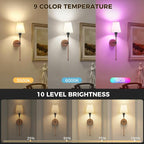 DORESshop Battery Operated Wall Sconce Set of 2, Wireless Wall Light Easy to - Image 3