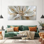 Flower Wall Art Vintage White Floral Canvas Pictures Abstract Blooming Flower - Image 3