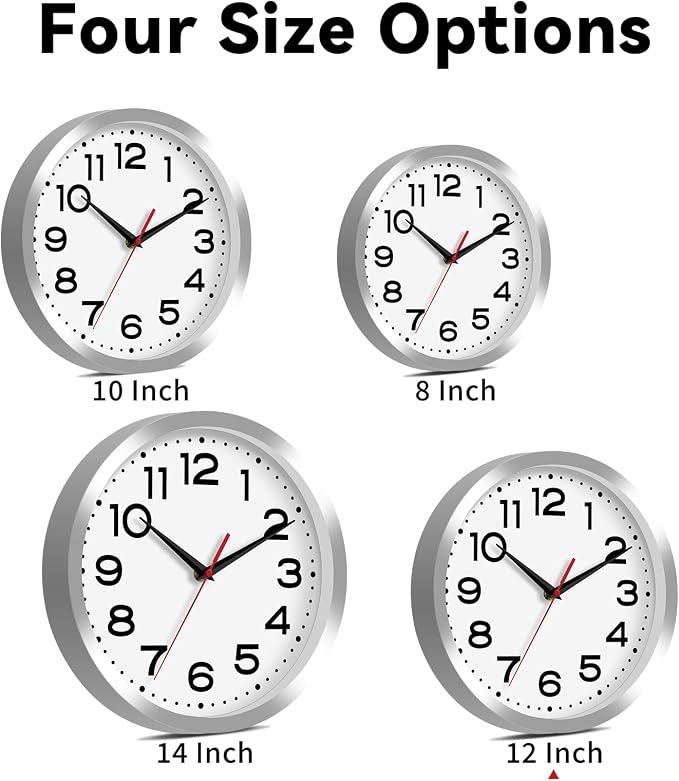 Roymnie Wall Clock Silent Non-Ticking Modern Clock Battery Operated 12 Inch - Image 5