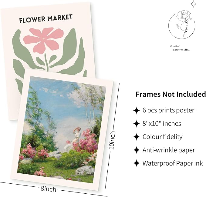 QIAOMICS Colorful Flower Market Wall Art Prints Abstract Matisse Wall Decor - Image 3