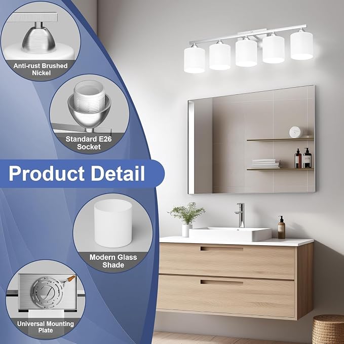 Bathroom Lighting Fixtures Over Mirror, Anti-Rust Vanity Light Fixture - Image 2