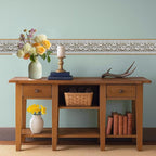 Beige Floral Wallpaper Border 196x4 Inch Peel and Stick Wall Border Removable - Image 6