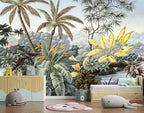 -Tropical Botanical Palm Leaf Fabric Wallpaper Living Room Bedroom Bathroom - Image 2