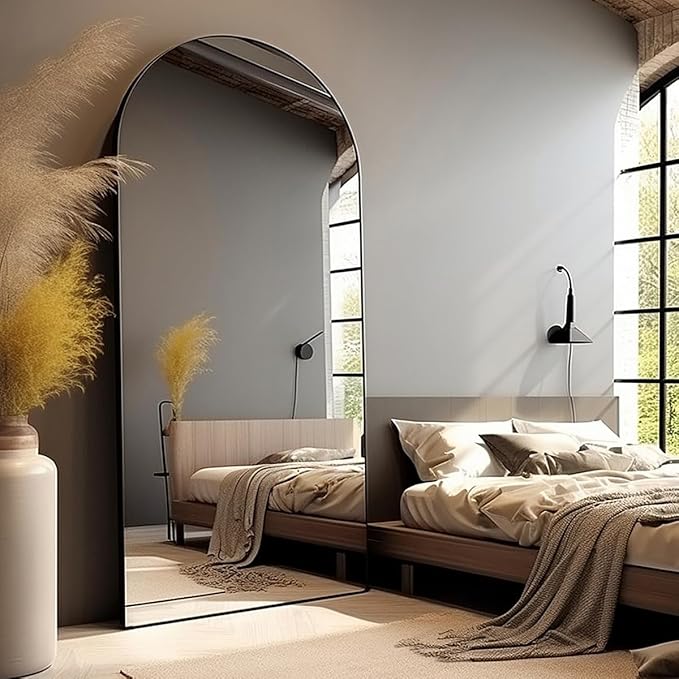 Floor Mirror, Oversized Full Length Mirror, Arched Mirror, Large Standing Mirror by AyeWish