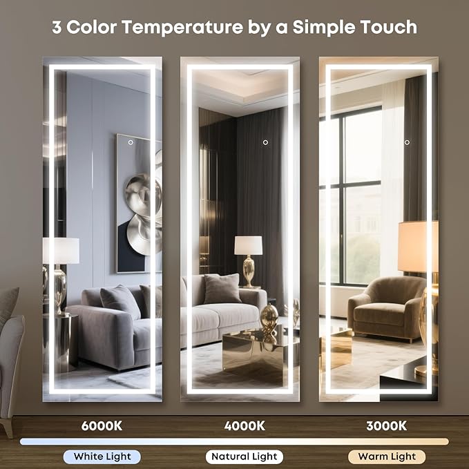 64" x 21" Full Length LED Floor Mirror - Image 4