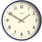 JONES CLOCKS® Studio wall Clock | Modern Round Style | 12 inch | Dark Navy Blue by JONESCLOCKS