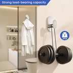Aikzik Adhesive Towel Hooks - 26LB Heavy Duty Wall Sticky Waterproof Hooks - Image 9