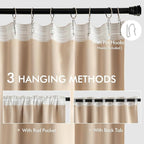 MIULEE Back Tab Beige Curtains 102 Inch Long 2 Panels Set - Image 3