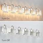 Crystal Bathroom Lighting Fixtures Over Mirror, 6 Light Brushed Nickel Vanity - Image 7