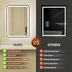 24x32 Inch Black Framed LED Bathroom Mirror - Image 6