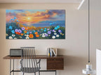 Ardemy Landscape Wall Art for Living Room Sunset Flower Large 40"x20", Canvas - Image 5