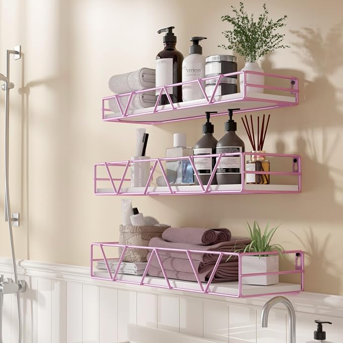 Amaoot Floating Shelves Set of 3, Home Wood Wall Shelf, Farmhouse Shelf - Image 5