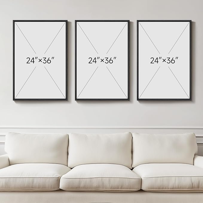 Large Framed Black and Beige Neutral Abstract Wall Art - Image 3