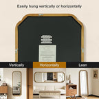WallBeyond Full Length Mirror Wall Mounted 65"x22", Rustic Wooden Frame Floor - Image 5
