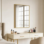 Bathroom Mirror for Wall, 20x30 Inch Metal Framed Mirror, Brushed Gold - Image 9