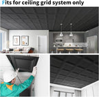 Art3d 12-Pack Square Black Drop Ceiling Tile 2ft x 2ft, PVC Ceiling Panel 24 x - Image 7