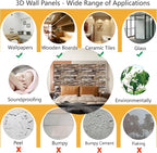 10PCS 3D Wall Panels Peel and Stick, 3D Brick Wallpaper Peel and Stick PVC - Image 7