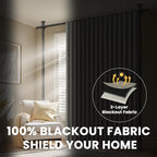 100% Blackout Room Divider Curtains Sets Grey W100 x L96 in 1 Panel No Drill - Image 5