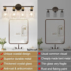 MOKATNG Bathroom Light Fixtures, 4-Light Coastal Vanity Lights - Image 4