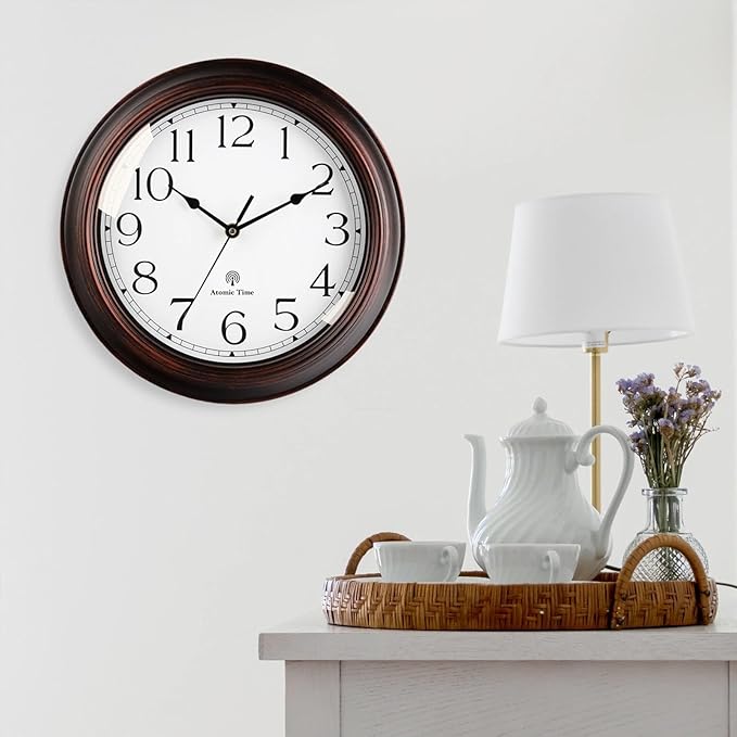 KECYET Atomic Wall Clock 10 Inch, Silent Non-Ticking Vintage Clock Battery - Image 6