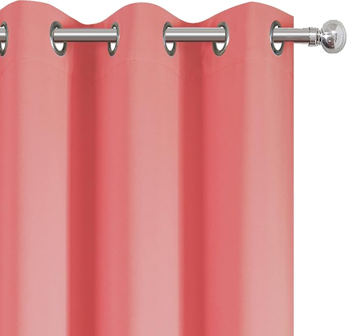 LEMOMO Coral Blackout Curtains 38 x 63 Inch Length/Set of 2 Curtain - Image 6